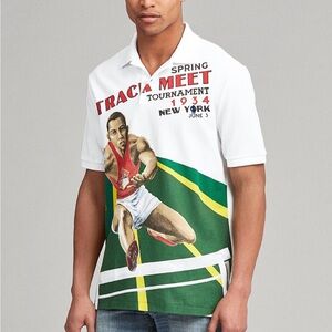 Men's Graphic Polo Shirt - White